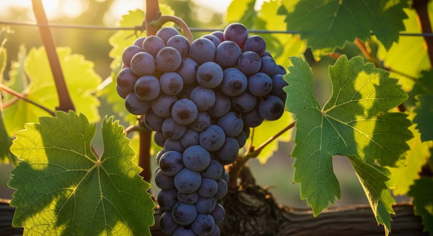 Grappe de raisin d'un cépage PIWI résistant dans un vignoble sans traitement